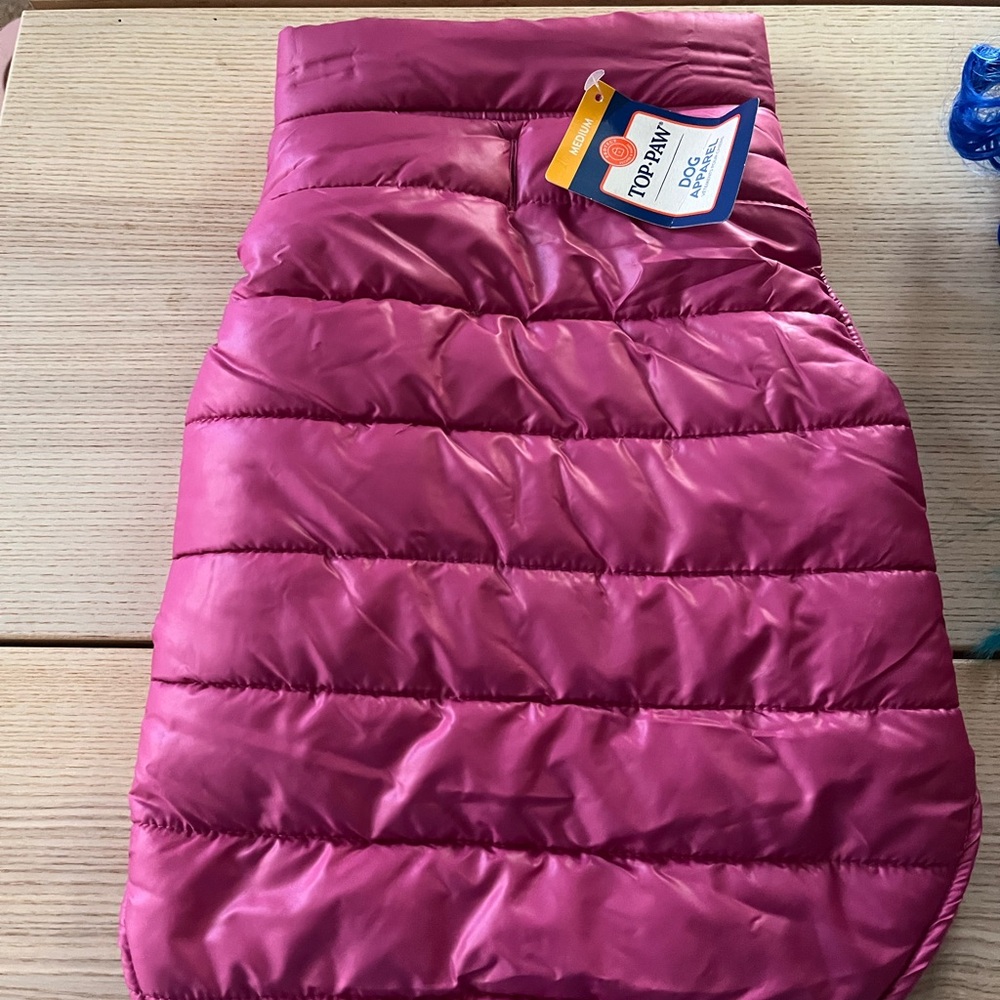 Top Paw Pink Quilted Puffer Dog Coat